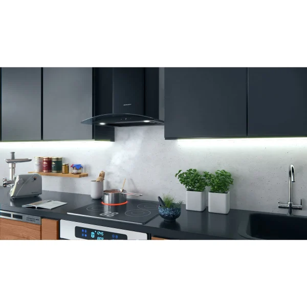Витяжка Кухонна Berdsen BT-216 60 см Black з Ергономічною Панеллю та Трьома Режимами Роботи - Зображення 8