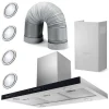 Кухонна Витяжка Berdsen BE-90E Inox 90 см з Нержавіючої Сталі та LED-Підсвіткою