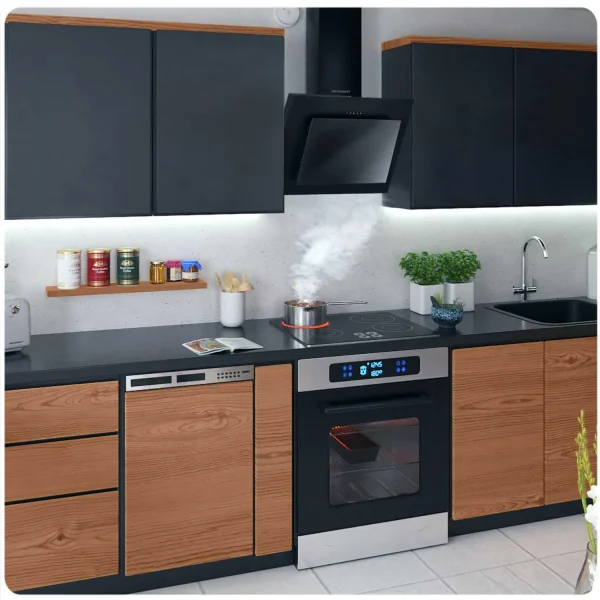 Витяжка Камінна Кухонна Berdsen BT-215 Чорна 60 см з LED-Підсвіткою та Трирежимною Фільтрацією - Зображення 4