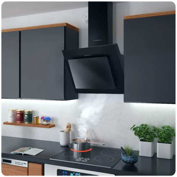 Витяжка Камінна Кухонна Berdsen BT-215 Чорна 60 см з LED-Підсвіткою та Трирежимною Фільтрацією - Зображення 7
