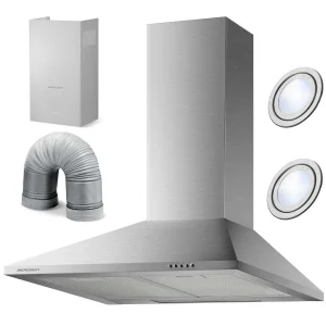 Витяжка Камінна Кухонна Berdsen BT-213 INOX 60 см з Нержавіючої Сталі та Системою Очищення Повітря