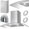Витяжка Камінна Кухонна Berdsen BT-223 INOX 90 см з Трирежимним Вентилюванням для Великої Площі