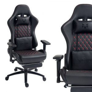 Lynxer Prestige Ігрове Крісло Чорне з Червоною Вставкою для Агресивного Стилю та Максимальної Зручності