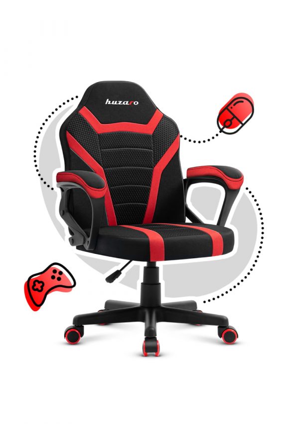 Дитяче ігрове крісло для геймерів HUZARO RANGER 1.0 Red Mesh for Gamers - Зображення 2