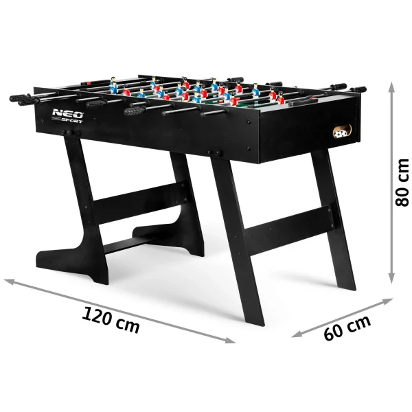 Настільний футбольний стіл Neosport 121 x 61 x 80 см NS-803 чорний - Зображення 9