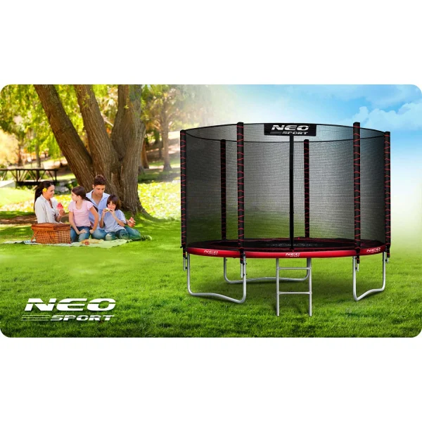 Neo-Sport 8 FT OUT (252 см) — Батут з Зовнішньою Сіткою та Драбинкою для Садового Простору - Зображення 7