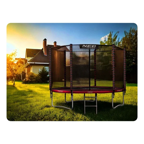Neo-Sport 8 FT OUT (252 см) — Батут з Зовнішньою Сіткою та Драбинкою для Садового Простору - Зображення 4