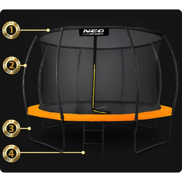 Neo-Sport 12 FT (374 см) — Профільований Батут з Внутрішньою Сіткою для Родинного Купання у Саду - Зображення 11