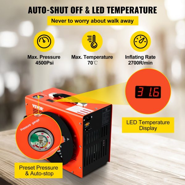 Компресор Vevor SG-220V-110V-12VMC 4500 бар - Зображення 5