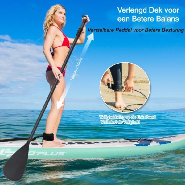 Дошка Costway SUP 320 см Висока стабільність та комфорт для активного відпочинку на воді - Зображення 5