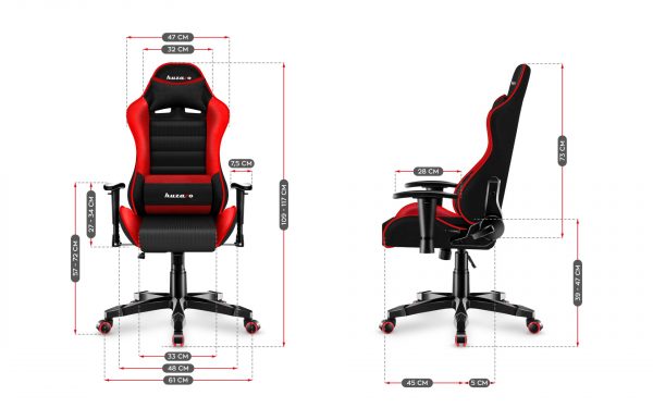 Ігрове Крісло дитяче для геймерів HUZARO RANGER 6.0 Red Mesh for Gamers - Зображення 8