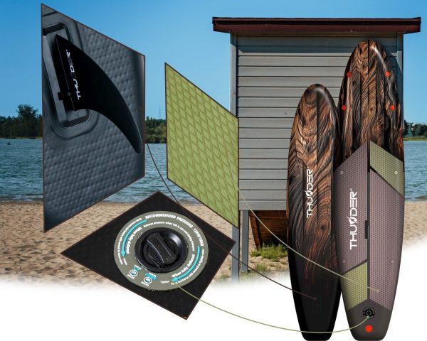 SUP Дошка Thunder WOOD 320 см — Натуральна Естетика та Надійність для Активного Відпочинку - Зображення 4