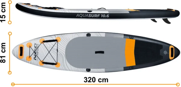 Дошка для SUP Aquasurf 320 x 84 x 15 см Neo-Sport 170201 для спорту і релаксу - Зображення 7