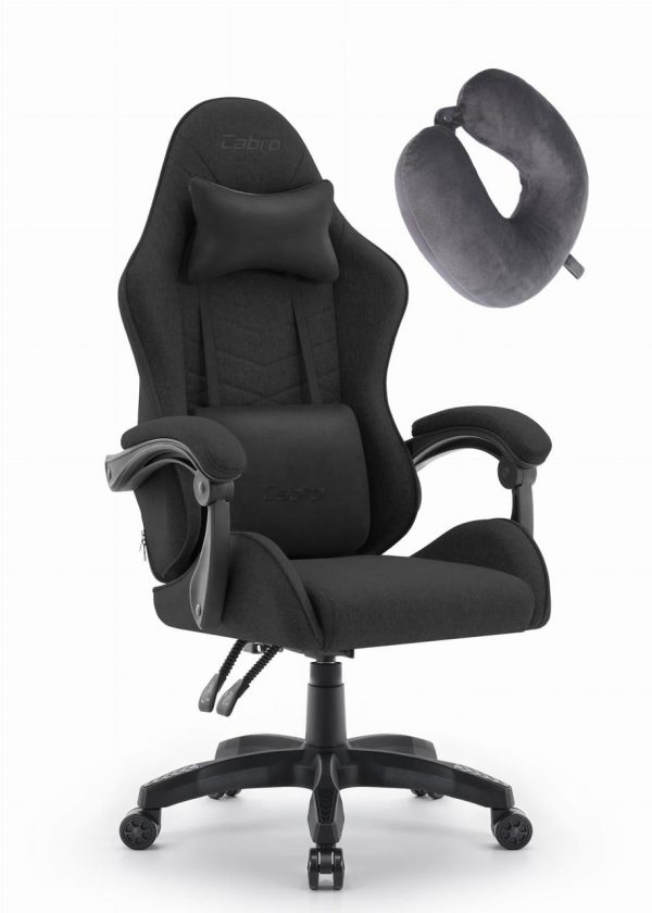 Ігрове крісло CABRO C500 Black fabric чорне стильний дизайн та зручність для геймерів