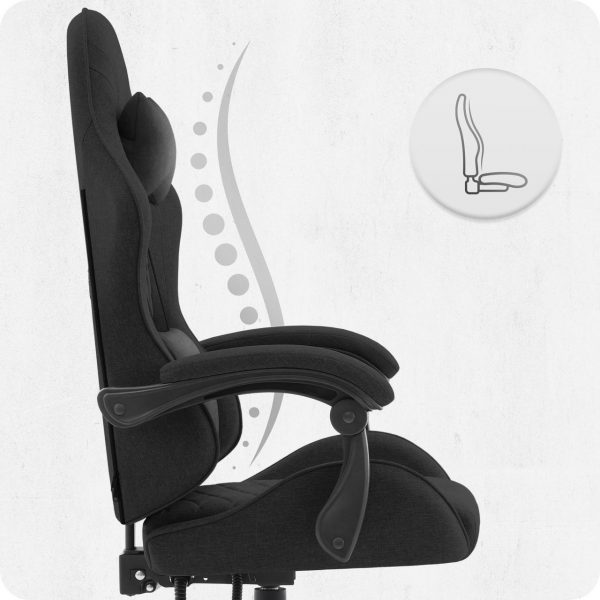 Ігрове крісло CABRO C500 Black fabric чорне стильний дизайн та зручність для геймерів - Зображення 8