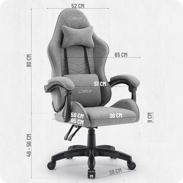 Ігрове Крісло Cabro C500 Fabric Сіро-Чорне Ідеальний Баланс Стилю та Комфорту - Зображення 10