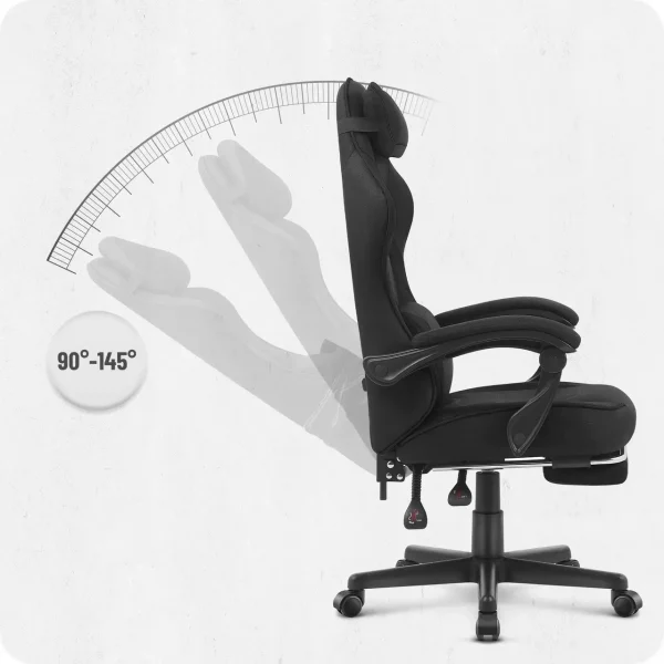 Геймерське Крісло Cabro C502 Black Fabric Чорне Максимальний Комфорт для Геймерів - Зображення 9