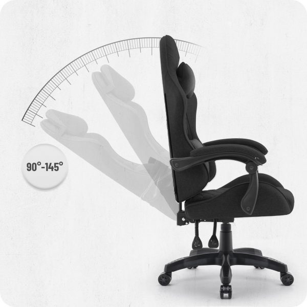 Ігрове крісло CABRO C500 Black fabric чорне стильний дизайн та зручність для геймерів - Зображення 9