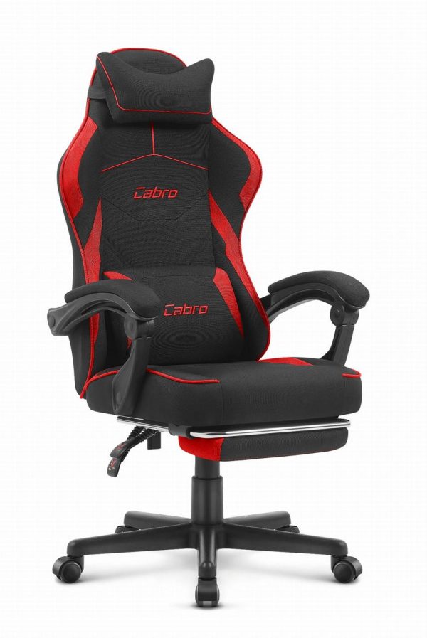Геймерське Крісло Cabro C502 Fabric Чорно-Червоне Динамічний Стиль та Зручність