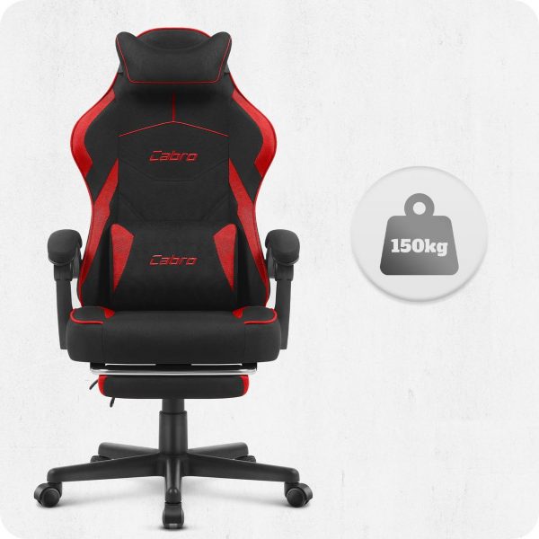 Геймерське Крісло Cabro C502 Fabric Чорно-Червоне Динамічний Стиль та Зручність - Зображення 7