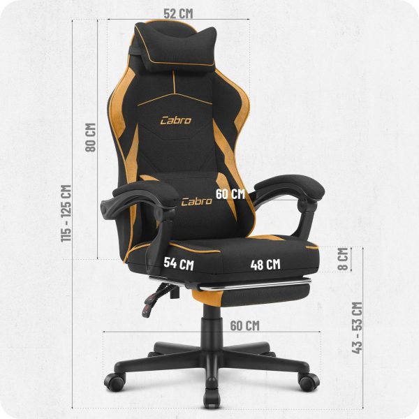 Ігрове крісло Cabro C502 FABRIC Grey black стильний дизайн та неперевершений комфорт для геймерів - Зображення 9