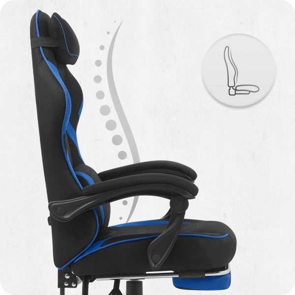 Ігрове крісло Cabro C502 FABRIC чорно-синє комфорт та стиль для тривалих ігор - Зображення 9