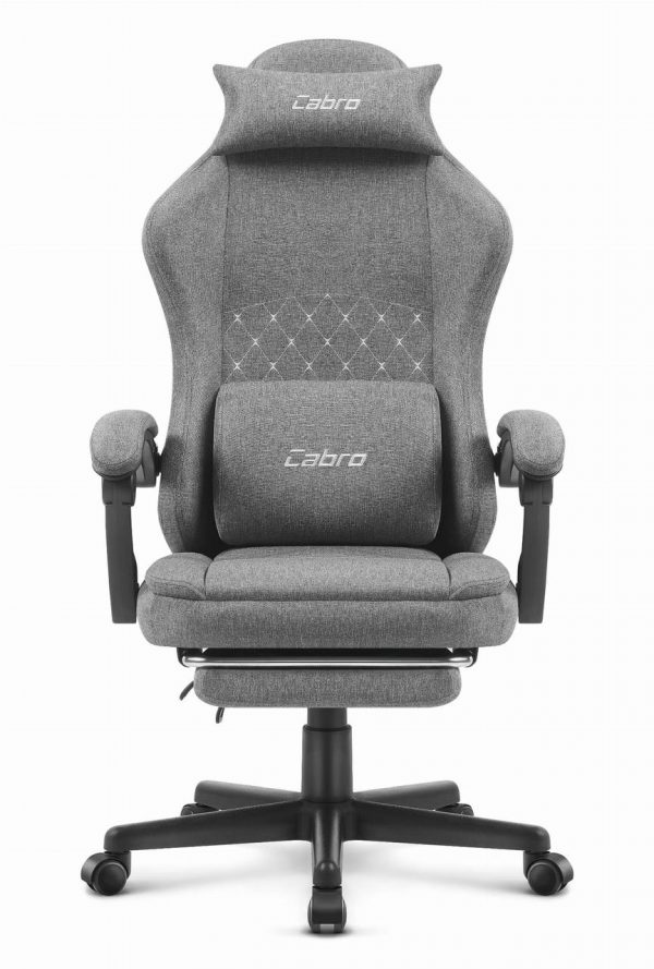 Ігрове крісло CABRO C503 FABRIC сіре елегантний дизайн та комфорт для геймерів - Зображення 2