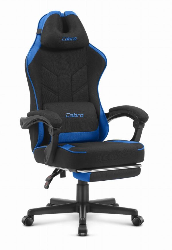 Ігрове крісло CABRO C504 FABRIC FABRIC Чорно-Синє ідеальний вибір для комфорту та стилю геймерів