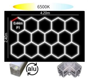 Світильник ALU HEXAGON P1 14HEX 237×420 — Естетичне Рішення з Потужним LED Потоком
