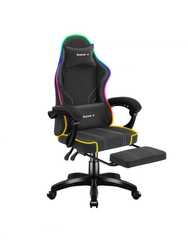 Геймерське крісло Huzaro Force 3.7 Black RGB чорне - Зображення 3