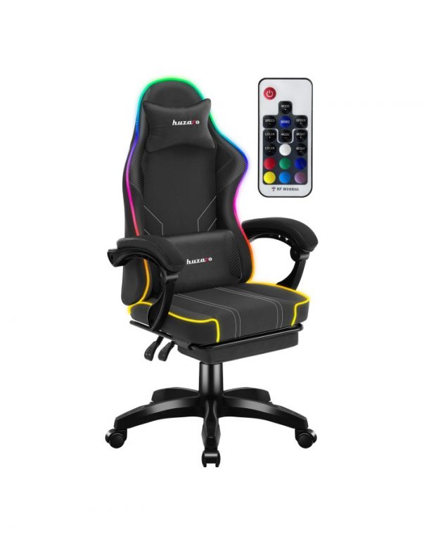 Геймерське крісло Huzaro Force 3.7 Black RGB чорне