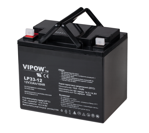 Гелевий акумулятор Vipow 12 В / 33 Ah BAT0227