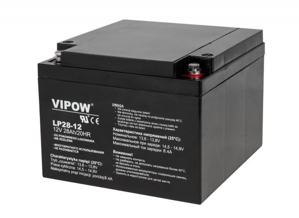 Гелевий акумулятор Vipow 12 В / 28 Ah BAT0230