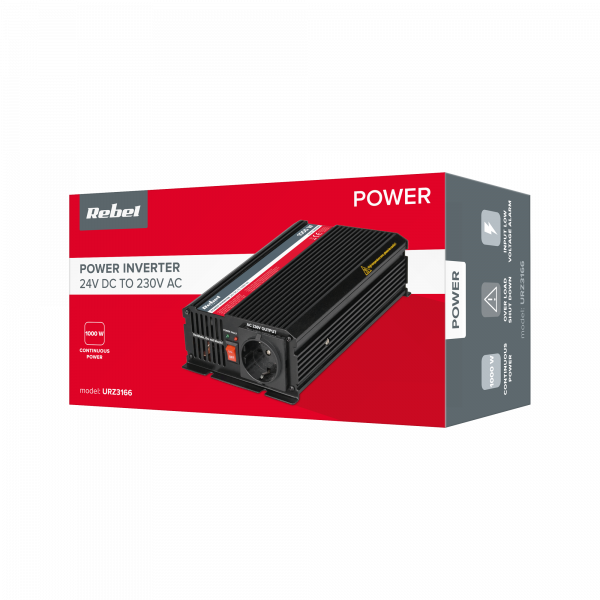 Автомобільний Інвертор REBEL 1000 Вт / 12V–230V — Потужне Живлення для Ваших Пристроїв у Дорозі - Зображення 4