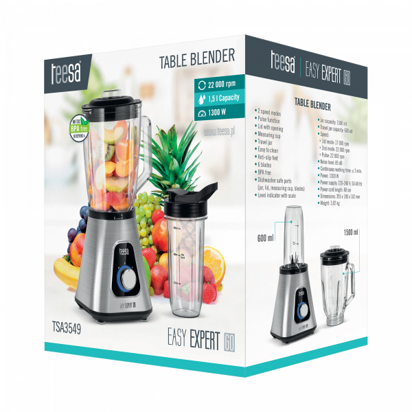 Чашковий Блендер Teesa EASY EXPERT GO TSA3549 — 1300 Вт Потужності для Смузі та Коктейлів - Зображення 12