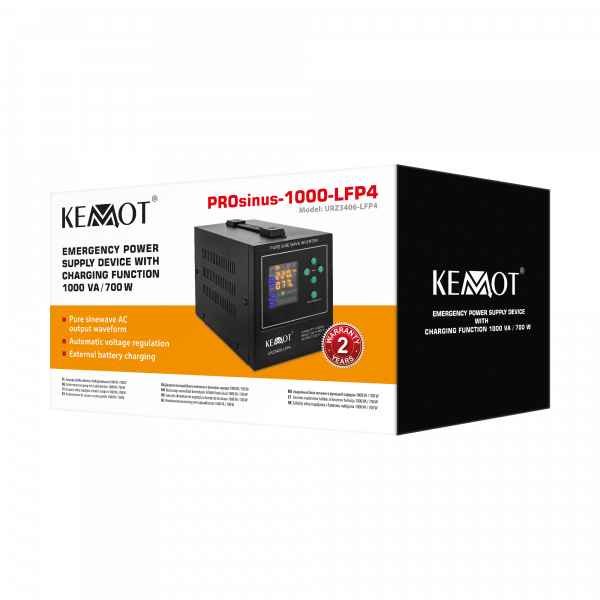 Блок Аварійного Живлення KEMOT PROsinus-1000-LFP4 URZ3406-LFP4 — Енергоефективність із LiFePO4 Акумулятором - Зображення 4