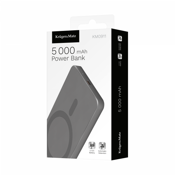 Індукційний Повербанк Powerbank Kruger& Matz 5000 mAh Mag Safe - Зображення 2