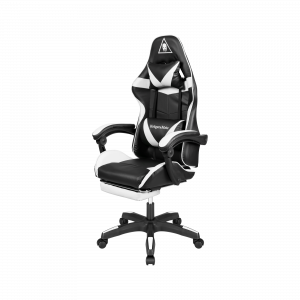 Ігрове Геймерське Крісло Kruger&Matz GX-150 Чорно-Біле KM0790-BW — Сучасний Аксент і Професійна Ергономіка