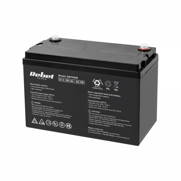 Гелевий акумулятор Rebel 12V / 100A BAT0416
