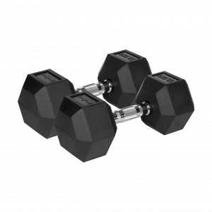 Гантелі HEX ​​2×12,5 кг Rebel Active RBA-2325-12.5 — Комплект Прогумованих Чавунних Гантель для Парного Тренінгу