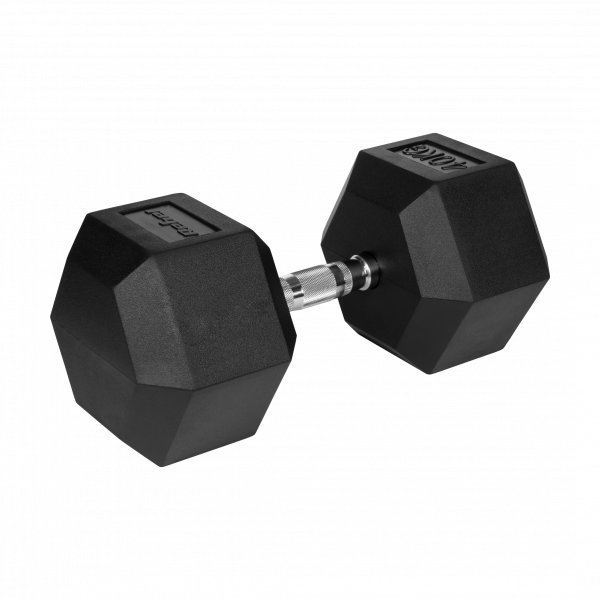 Гантель HEX 40 кг Rebel Active RBA-2325-40 — Прогумований Чавун для Інтенсивних Вправ