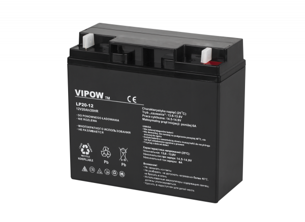 Гелевий акумулятор Vipow 12 В / 20 Ah BAT0218