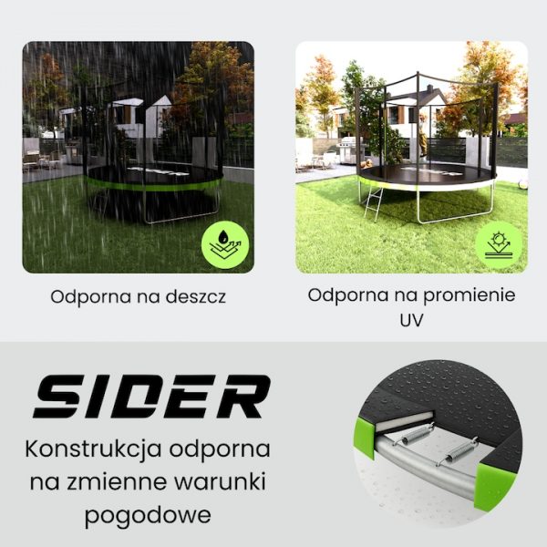 Батут з зовнішньою сіткою Sider 252 см FT 8 (244-252 см) ідеальний для активного відпочинку - Зображення 3