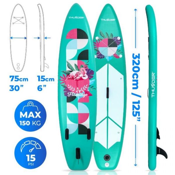 SUP дошка FLAMI 320CM Thunder стійке крісло весло насос - Зображення 2