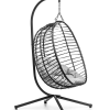 Підвісне Садове Крісло-Гойдалка SAN VITO Чорне — Кокон з Сірою Подушкою для Розслаблення