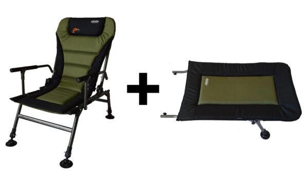 Розкладне Крісло Рибальське Novator SR-2 Comfort + Підставка POD-1 Comfort — Карповий Набір для Максимальної Зручності