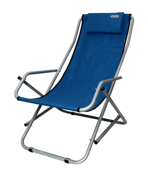 Крісло-Шезлонг Novator SH-7 Blue — Синій Комфорт для Риболовлі Кемпінгу та Туризму - Зображення 6
