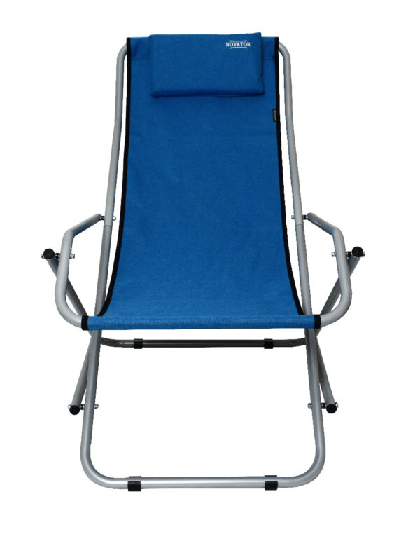 Крісло-Шезлонг Novator SH-7 Blue — Синій Комфорт для Риболовлі Кемпінгу та Туризму - Зображення 8