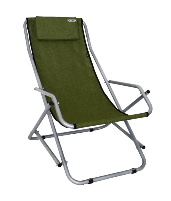 Крісло-Шезлонг Novator SH-7 Green — Зелений Шезлонг-Крісло для Риболовлі й Кемпінгу - Зображення 6