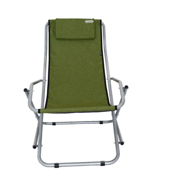 Крісло-Шезлонг Novator SH-7 Green — Зелений Шезлонг-Крісло для Риболовлі й Кемпінгу - Зображення 5